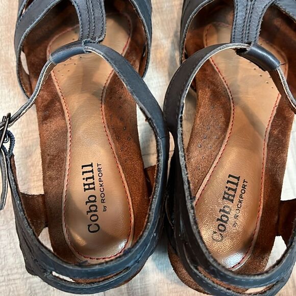 Rockport Cobb Hill Aubrey t-strap gray blue ‘navy’ low heel shoes size 7 - Picture 6 of 8